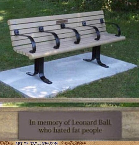bench, fat people, memory, wtf, troll