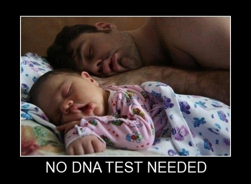 no dna test needed, parenting, baby and father sleeping, motivation