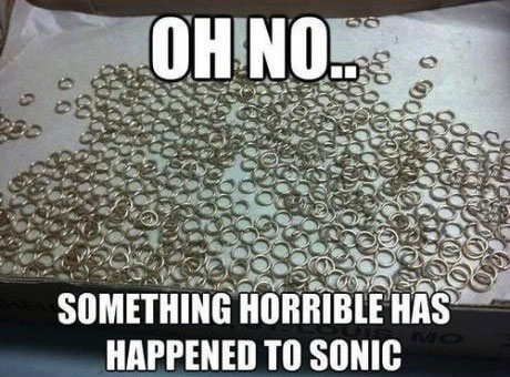 sega, meme, rings, oh no something horrible has happened to sonic the hedgehog