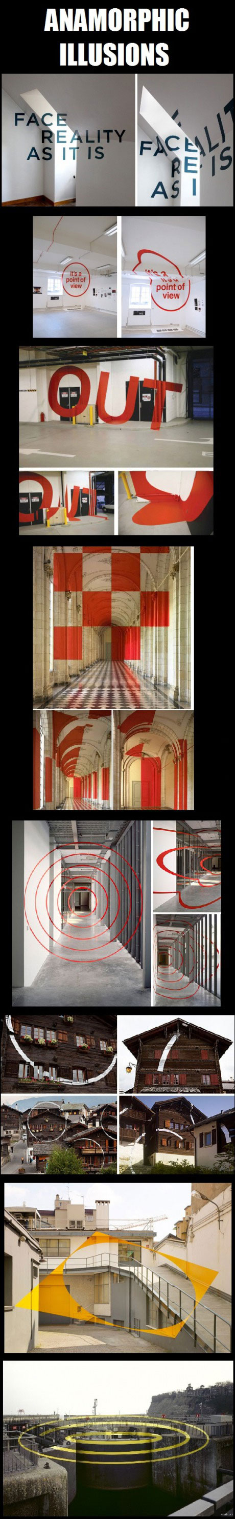 anamorphic illusion, optical, compilation