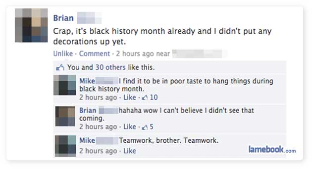 facebook, black history month, lol