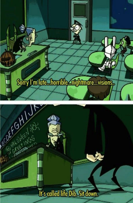 invader zim, horrible nightmare visions, life