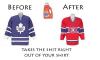 toronto maple leafs, montreal canadiens, hockey jerseys, tide, before after