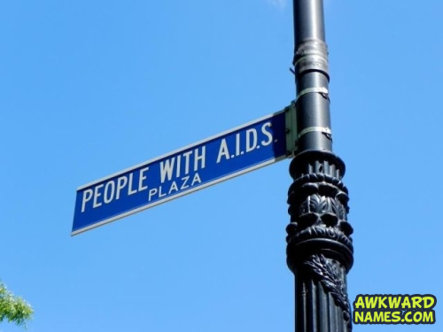people with aids plaza, street name, wtf, fail