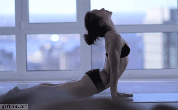 yoga downward dog to handstand, chick, hot