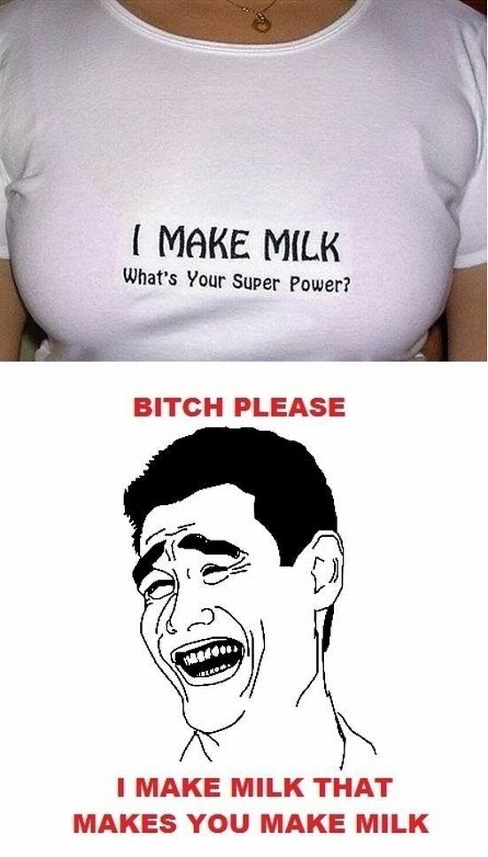 milk, t-shirt, superpower