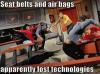 seat belts and air bags, apparently lost technologies, star trek, meme