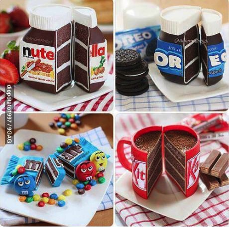 cake, nutella, oreo, kit kat