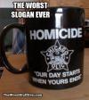 coffee mug, homicide, dark