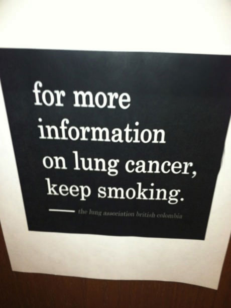 for more information on lung cancer, keep smoking