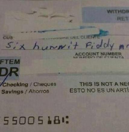 cheque, fail, spelling