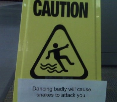 caution, sign, snakes, dancing