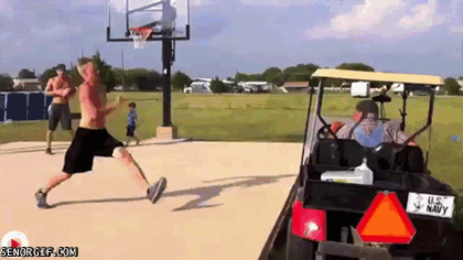 golf cart, jump, gif, fail, wedgy 