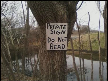 private sign, do not read, oops, wtf, lol