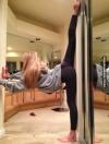 sexy, yoga pants, girl, splits, flexible
