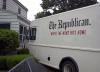 the republican where the news hits home, irony, news van crashed into house