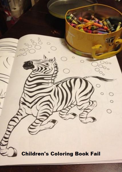 children's coloring book fail, color this zebra!