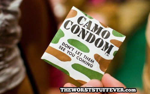 camo condom, lol, don't let them see you coming
