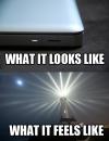 laptop charing light at night, what it looks like, what it feels like, lighthouse