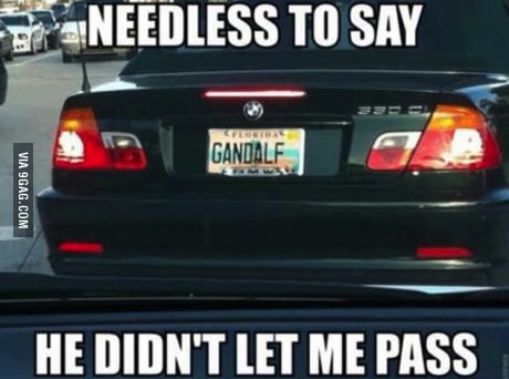 gandalf, license plate, meme