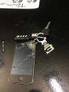 iphone, key chain, cracked screen