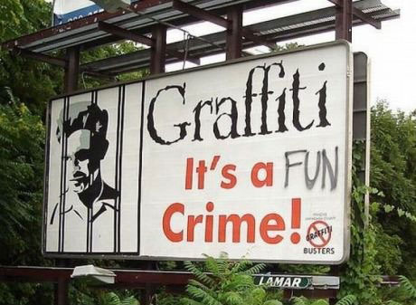 graffiti it's a fun crime, hacked irl, billboard