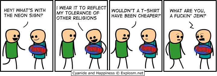comic, cyanide and happiness, racist, religion