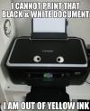 printer, googley eyes, fail, yellow ink