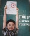 stand up against racial stereotypes, asian kid with an f