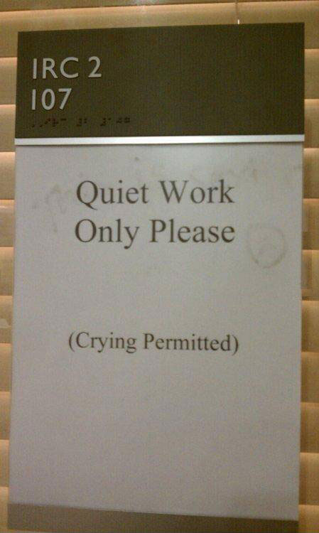 sign, library, quiet, crying, wtf