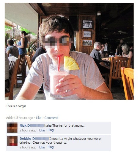 facebook, virgin, mom, drink
