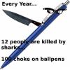 pen, sharks, death toll, yearly