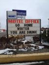 motel, sign, winter, go home, drunk