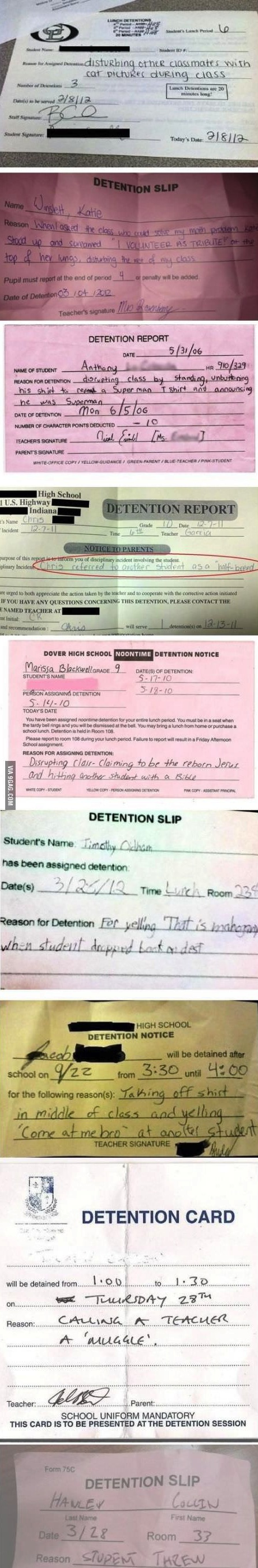 detention slips, win, fail, school