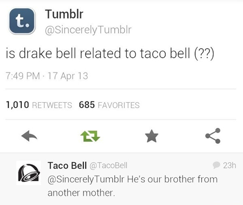 taco bell, twitter, drake bell, question