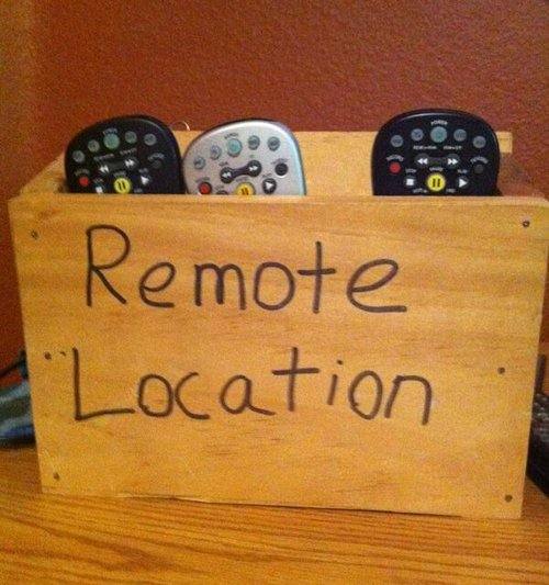 remote, location, wordplay, pun, box