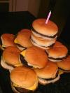 hamburgers, candle, birthday