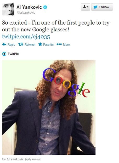 weird al, google glasses, twitter