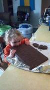 chocolate, giant, kid