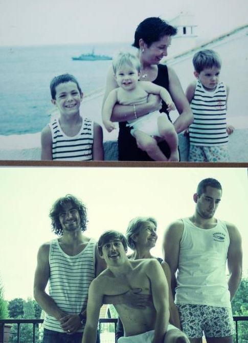 then and now, family portrait