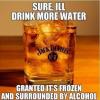 jack daniels, alcohol, water, ice