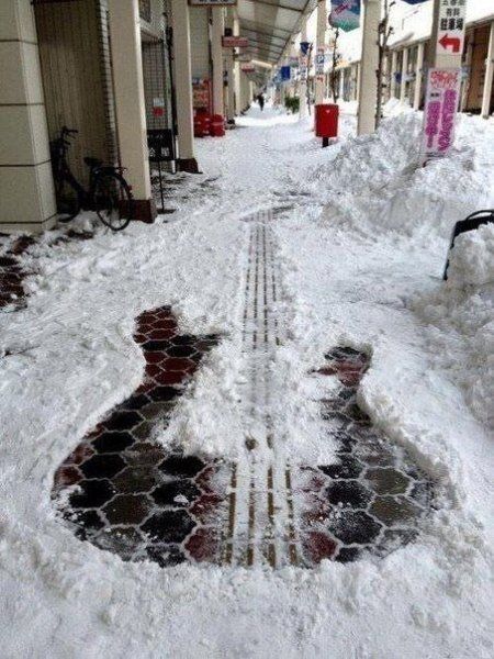 snow, street, guitar, art