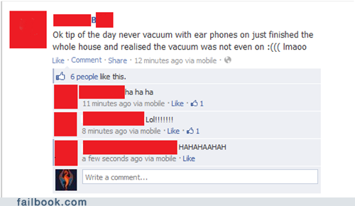 facebook, vacuum, headphones, fail