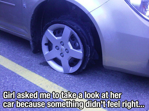 tire, car, girlfriend