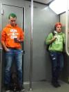 orange, green, hair, sweatshirt, metro
