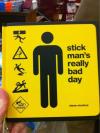 stick man, sign, caution, danger