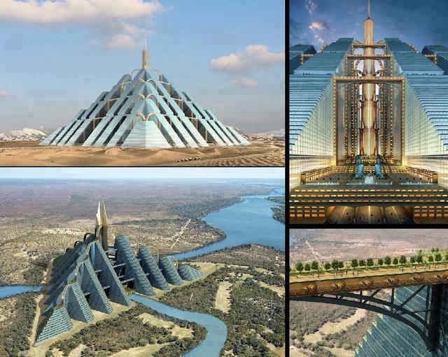 architecture, building, pyramid, huge, human