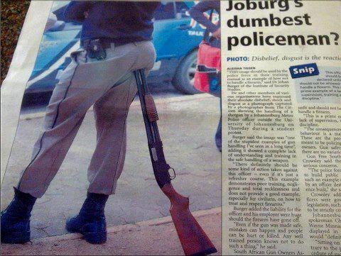 guns, rifle, police, fail, stupid, newspaper, cop