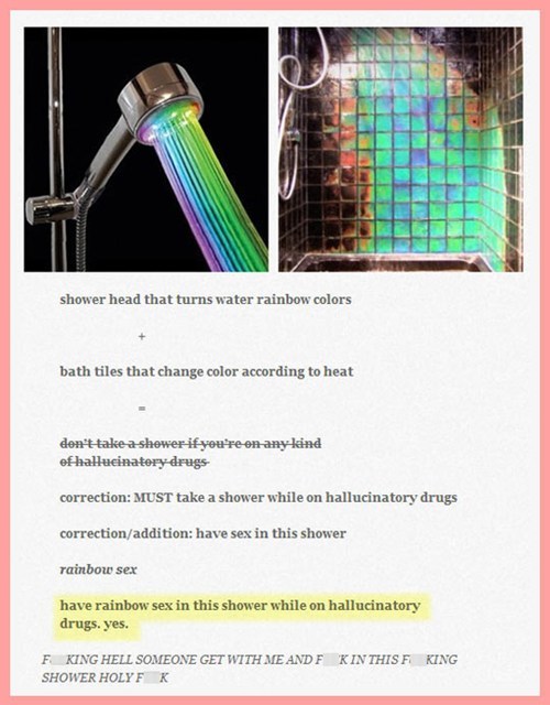 shower, rainbow, colors, drugs, hallucinogen 