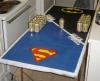 superman, batman, beer pong table